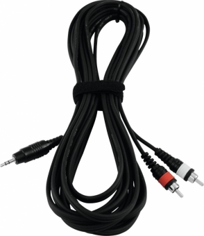 Adapterkabel 3,5 Klinke/2xCinch 1m sw